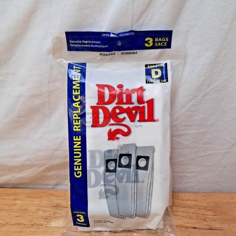 Dirt Devil Vacuum Bag Type D for Dirt Devil 3670147001 Pack of 3